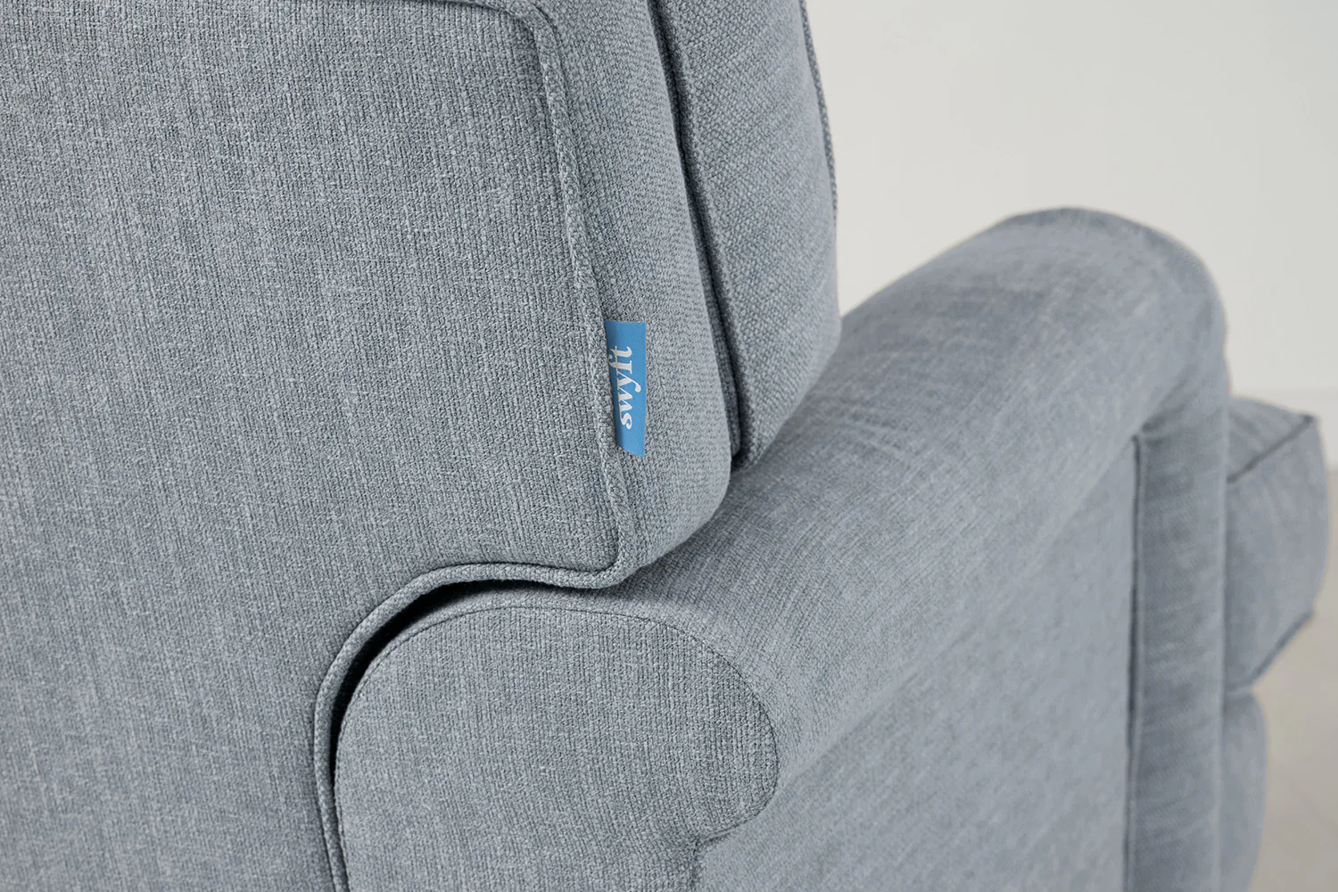 Model 15 3 Seater Sofa with Ottoman, Oak / Seaglass - Image 4