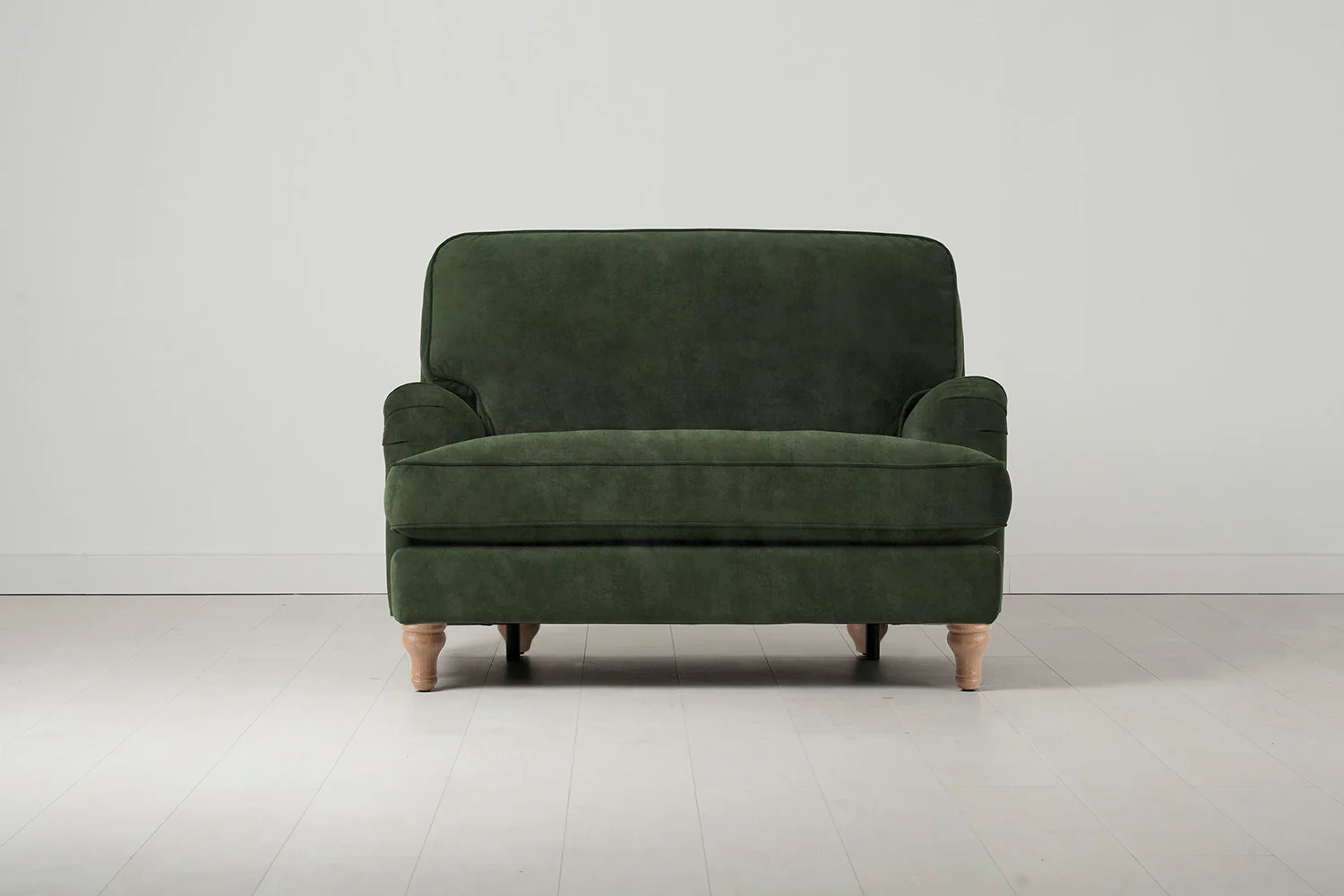 Model 15 Loveseat, Oak / Conifer
