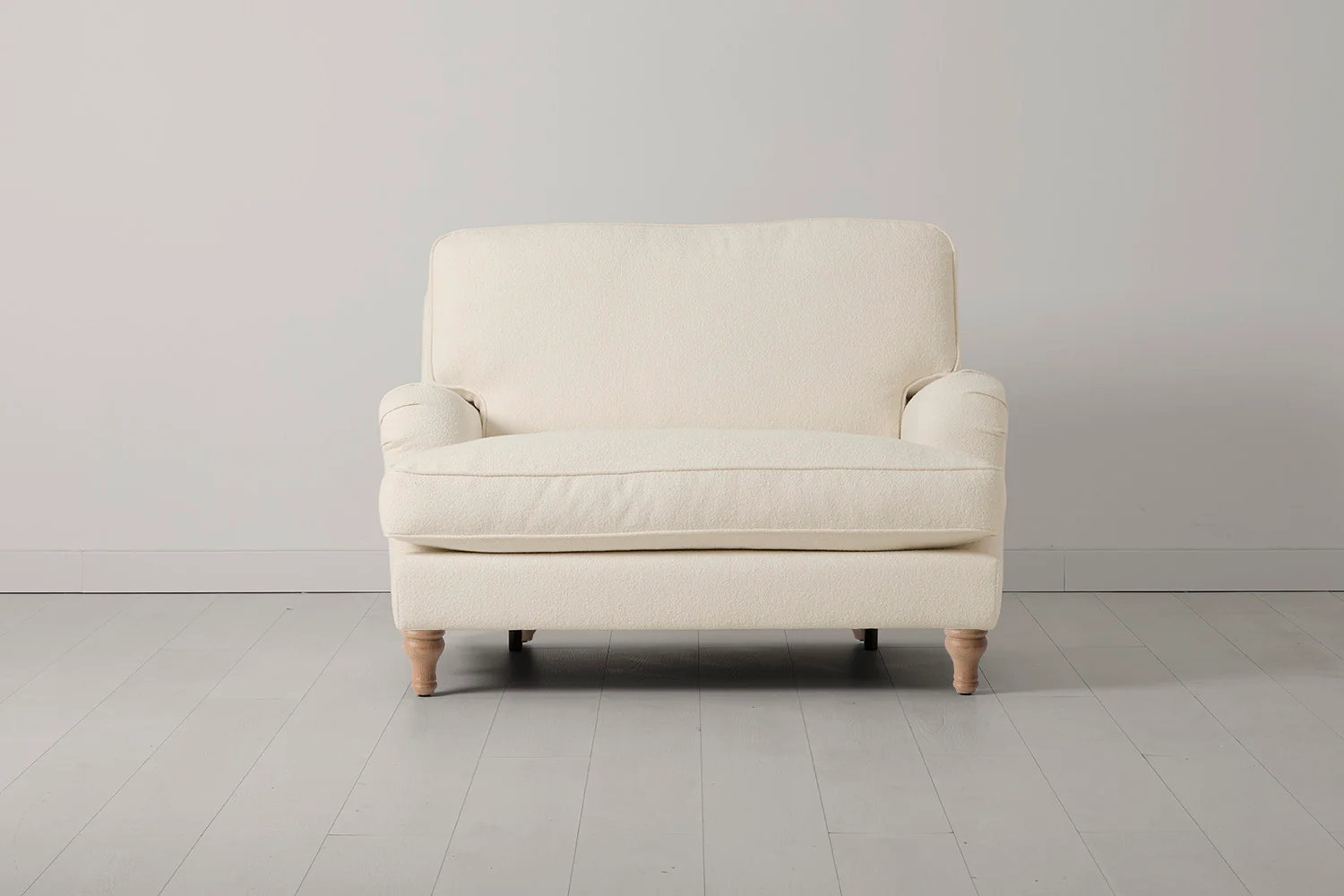 Model 15 Loveseat, Oak / Ivory