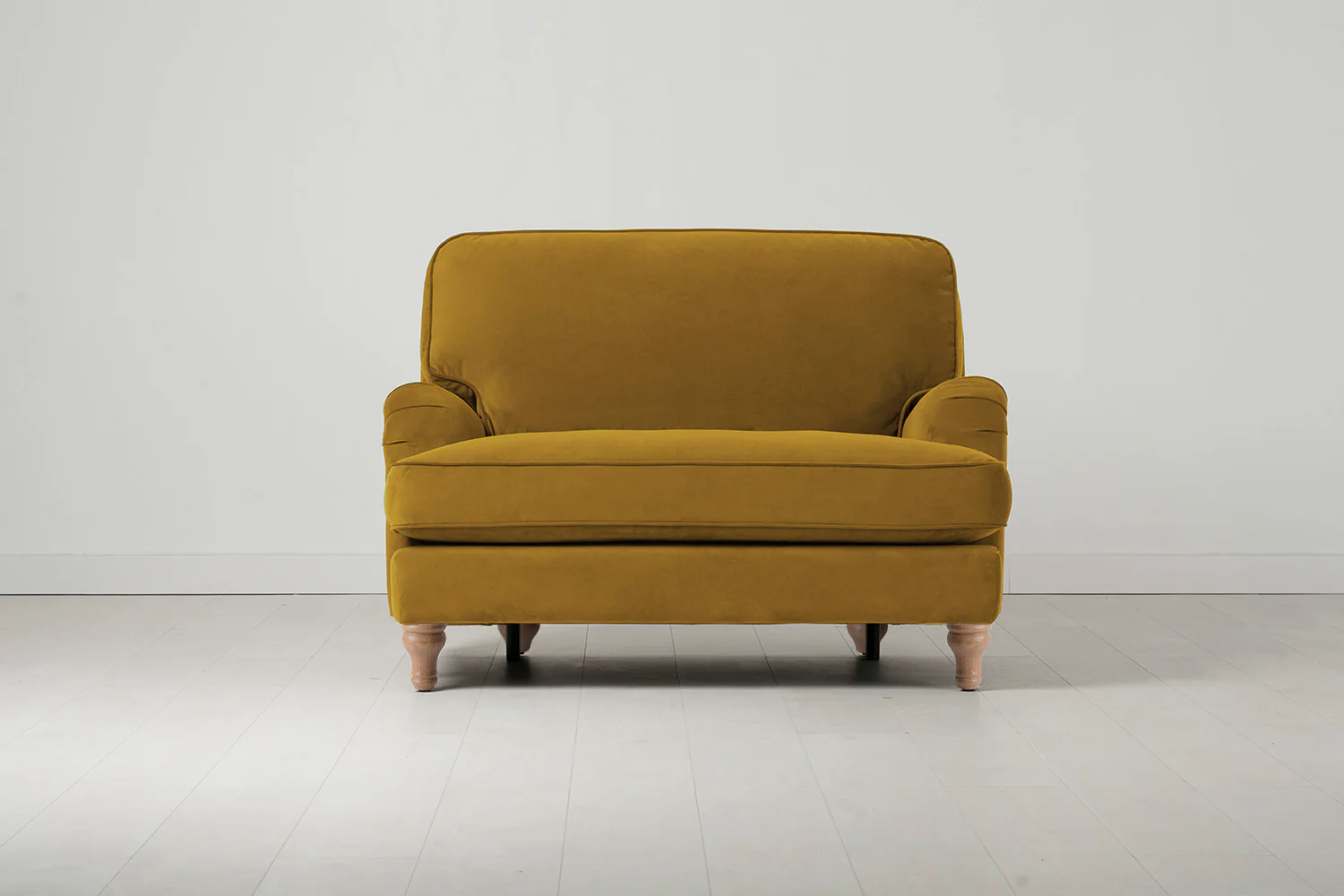 Model 15 Loveseat, Oak / Mustard