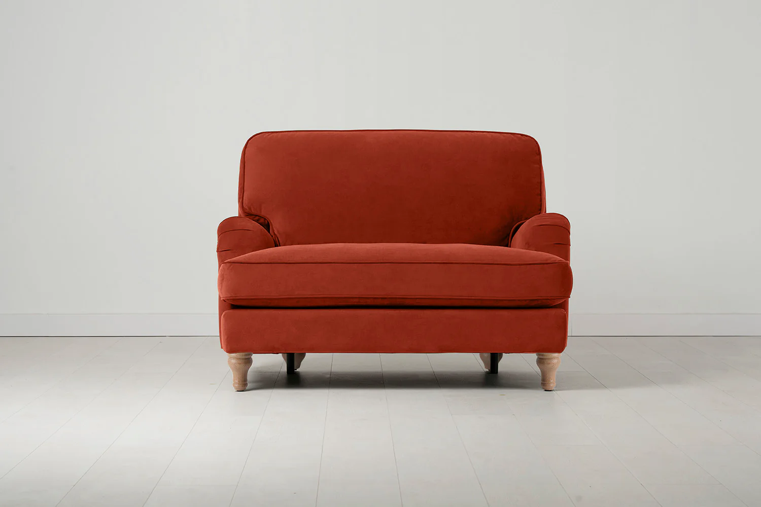 Model 15 Loveseat, Oak / Paprika
